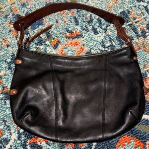 Ellington Black Leather Hobo Bag